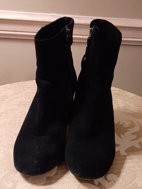 Splendid Black Suede Block Heel Booties